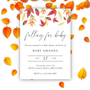 Invitation Aquarelle tombant pour le baby shower