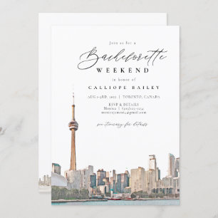 Invitation Aquarelle Toronto Bachelorette Itinéraire et