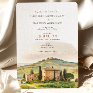 Invitation Aquarelle Toscane Italie Destination Mariage