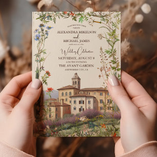 Invitation Aquarelle Toscane Italie Destination Mariage