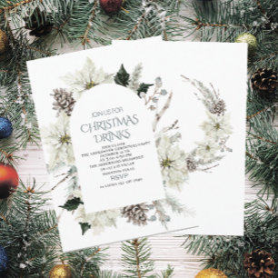 Invitation Aquarelle traditionnelle hiver Joyeux Noël Invi