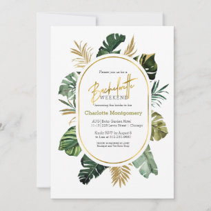 Invitation Aquarelle Tropical Bachelorette Heekend Itinéraire