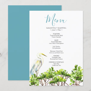 Invitation Aquarelle Tropical Bird and Mangroves Menu