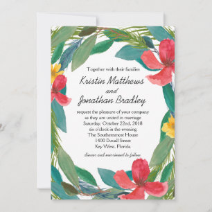 Invitation Aquarelle Tropical Bliss Mariage Floral