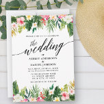 Invitation Aquarelle Tropical Floral Mariage<br><div class="desc">Script de calligraphie moderne,  Aquarelle Faire-part de mariage de verdure tropicale florale.</div>