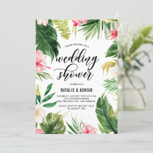 Invitation Aquarelle Tropical Floral Wedding shower