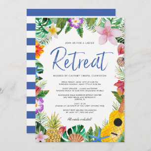 Invitation Aquarelle Tropical Luau - Retraite féminine