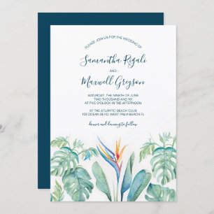 Invitation Aquarelle tropicale
