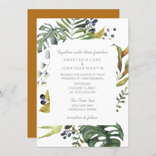 Invitation Aquarelle tropicale