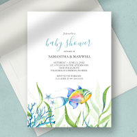 Aquarelle tropicale Baby shower garçon
