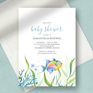Invitation Aquarelle tropicale Baby shower garçon
