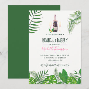 Invitation Aquarelle tropicale Brunch & Fête des mariées mous