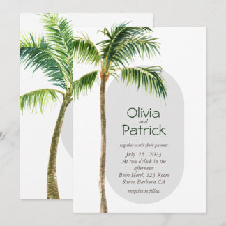 Invitation aquarelle tropicale de la jungle aux pa