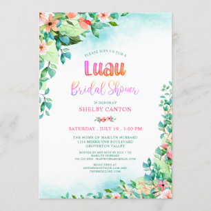 Invitation Aquarelle tropicale Fête des mariées Florale Luau