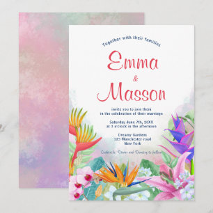 Invitation Aquarelle tropicale florale
