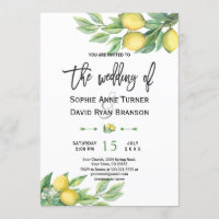 Aquarelle tropicale Fruits de citron Mariage