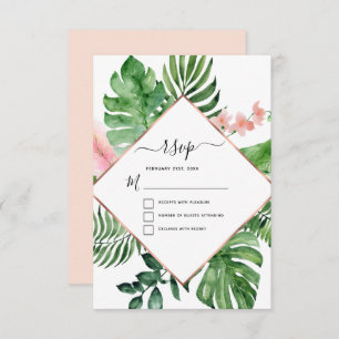 Invitation Aquarelle tropicale Palm Mariage géométrique RSVP
