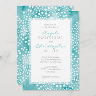 Invitation Aquarelle turquoise Bali Boho Mariage