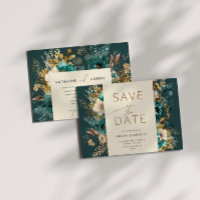 Aquarelle Turquoise or Enregistrer la date Invitat