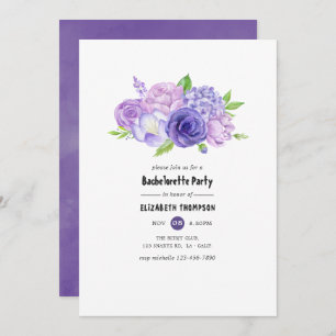 Invitation Aquarelle Ultra Violet Floral Bachelorette Party