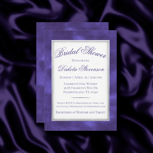 Invitation Aquarelle ultra violette moderne minimaliste (Créateur téléchargé)