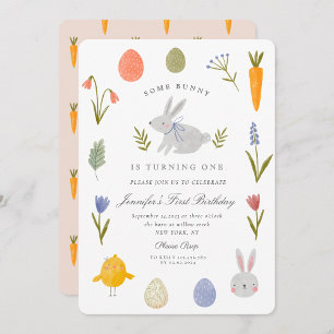 Invitation Aquarelle Un lapin devient un anniversaire
