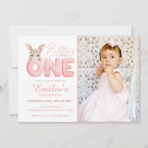 Invitation Aquarelle Un lapin est une photo Anniversaire