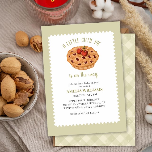 Invitation Aquarelle Un petit baby shower de chute à tarte cu (Créateur téléchargé)