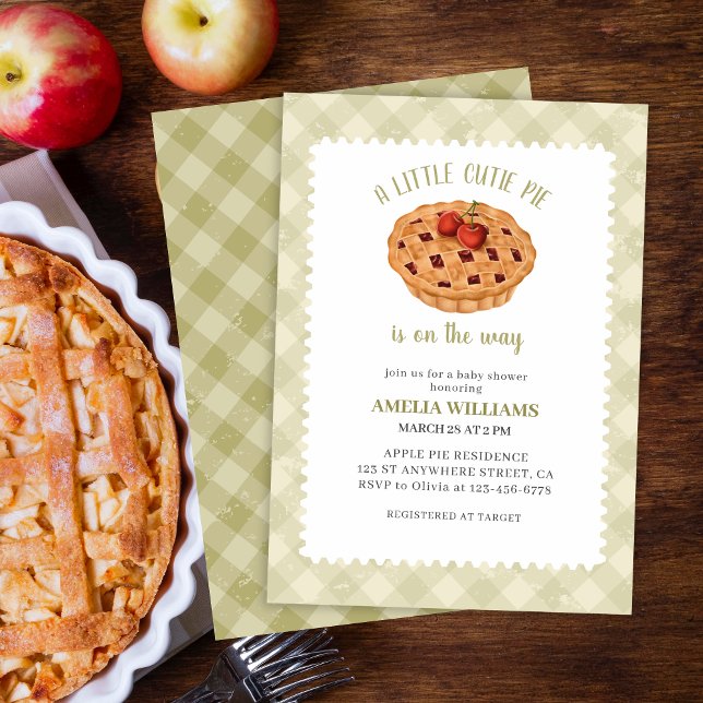 Invitation Aquarelle Un petit baby shower de chute à tarte cu (Créateur téléchargé)