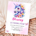 Invitation Aquarelle Unicorn Jour magique Fille Anniversaire<br><div class="desc">🦄 ✨ Vous cherchez l'invitation parfaite pour saupoudrer de magie lors de votre fête d'anniversaire ? Ne cherchez pas plus loin que cette adorable invitation à l'anniversaire de visage de licorne 🎉 🌈 Avec son design charmant et ses détails fantaisistes, vos invités seront enchantés au premier regard 🦄 💕 Ne...</div>
