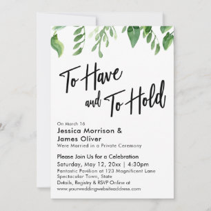 Invitation Aquarelle Verdure à avoir et à tenir la réception