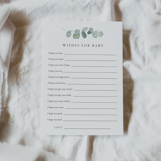 Invitation Aquarelle Verdure Baby shower Voeux pour bébé (Créateur téléchargé)