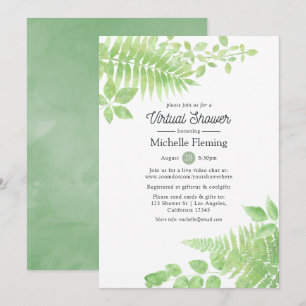 Invitation Aquarelle Verdure Bridal ou Baby shower virtuel