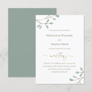 Invitation aquarelle verdure   MARIAGE