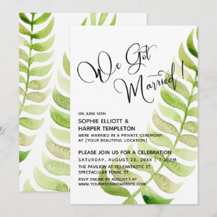 Invitation Aquarelle Verdure Nous nous sommes mariés ! Après-