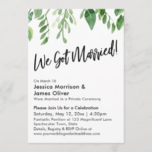 Invitation Aquarelle Verdure Nous sommes mariés ! Célébration