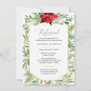 Invitation Aquarelle Verdure Répétition de Noël Dîner