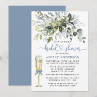 Aquarelle Verdure Verre Dusty Bleu Coeur Douche
