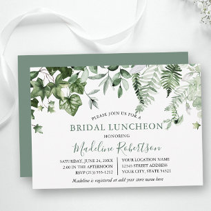 Invitation Aquarelle Verdure Vivy Ferns Sage Green Luncheon