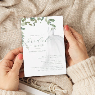 Invitation Aquarelle Vert Fête des mariées Mariage robe