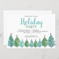 Aquarelle Vert Noël Arbres Fête Fête