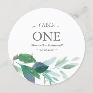Invitation Aquarelle vert Numéro du tableau