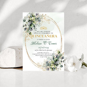 Invitation aquarelle vert sauge Bohème pour Quince