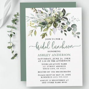 Invitation Aquarelle verte Bridal Luncheon Sage Green