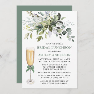 Invitation Aquarelle verte Bridal Luncheon Sage Green