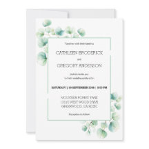Aquarelle verte douce Eucalyptus Mariage Feuille