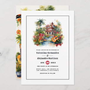 Invitation Aquarelle vibrante mexicaine Fiesta thème Mariage