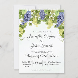 Invitation Aquarelle Vigne Vignoble Vignoble Mariage