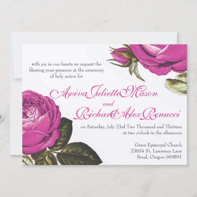 Invitation Aquarelle vintage (Devant)