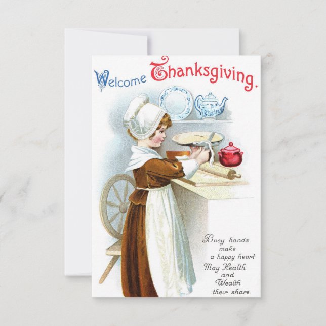 Invitation aquarelle vintage joyeux thanksgiving (Devant)